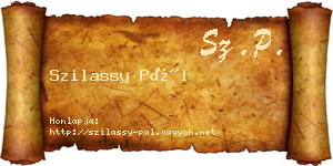 Szilassy Pál névjegykártya