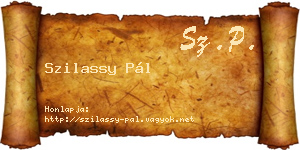 Szilassy Pál névjegykártya