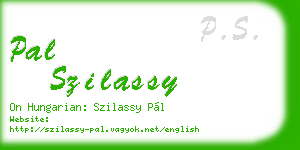 pal szilassy business card