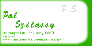 pal szilassy business card